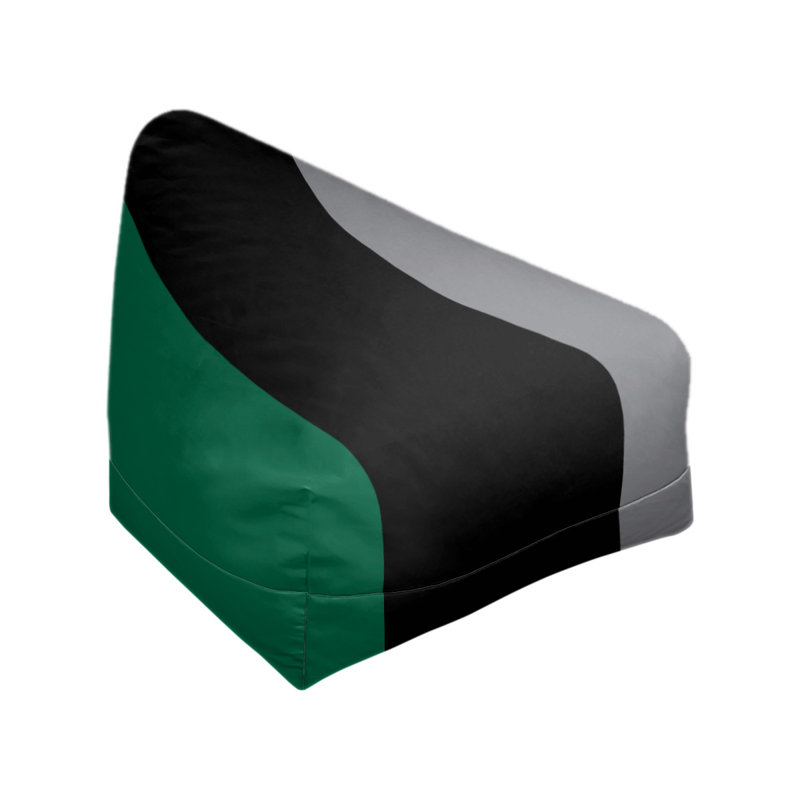 Bean Bag Cover, 30" H x 27" W x 2" D, Victory Green/Black/Silver