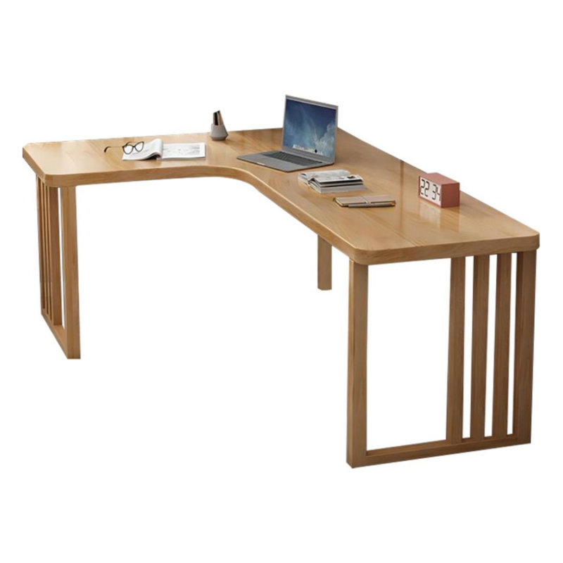 Bureau en L en bois massif, bureau d'angle, Retour à gauche, H 29,53 po x l 62,99 po x P 39,37 po