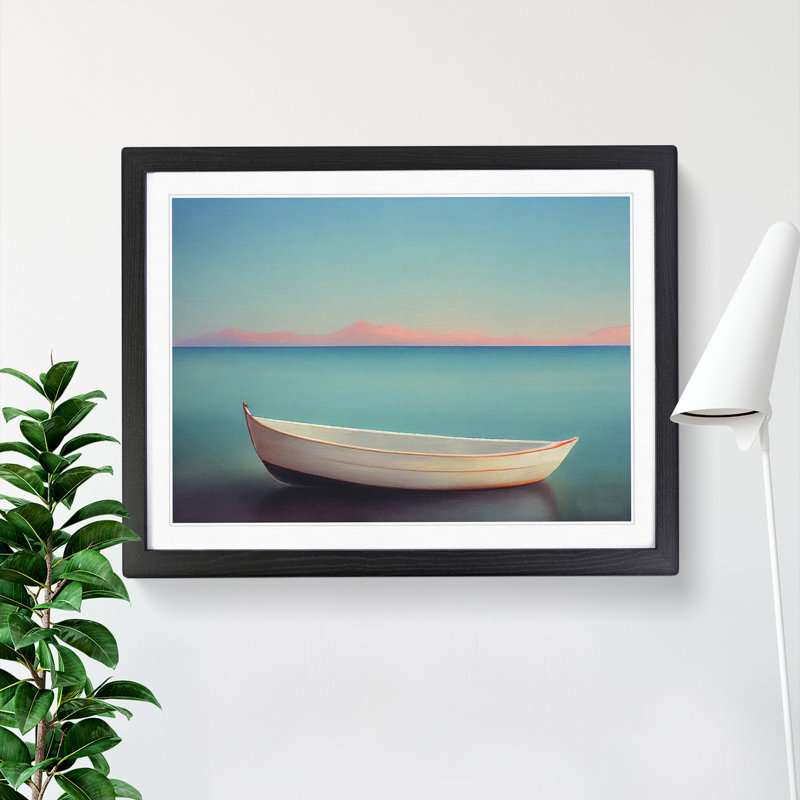 XH1022-6170X Modern Sailing Boat Vol.1 - Single Picture Frame Print, Black Framed, 34cm H x 46cm W x 2cm D
