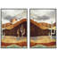 «Mid-Century Modern Brown Polygon Abstract Shapes», 2 pièces-98554310-98554311