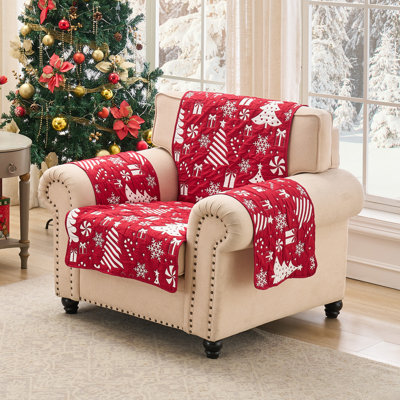 Peppermint Party Reversible Holiday Slipcover