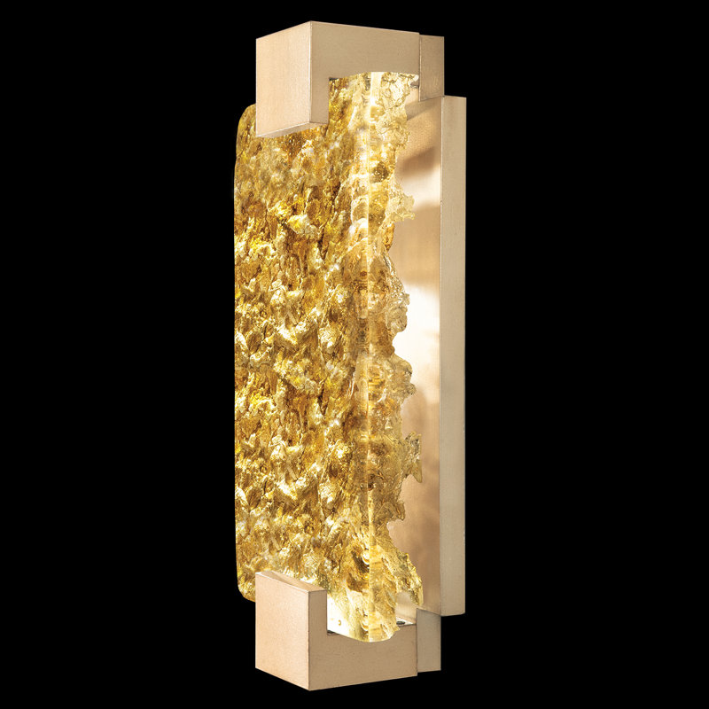 Terra LED Flush Mounted Sconce, Gold, Gold, 15.75" H x 6.25" W x 3.5" D
