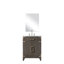 Meuble-lavabo en chêne brun avec plateau en acrylique, 24 po L 18 po x P 18 po, miroir, robinet inclus