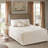 Khaki Cotton King Bedspread , Reversible With 24-Inch Drop & Fill King, Button Trim Pillow-120945419