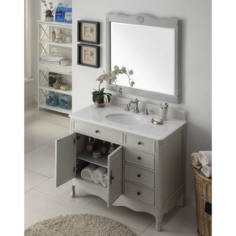 Ensemble de meuble-lavabo simple 38 po Walburn, Gris rétro vieilli