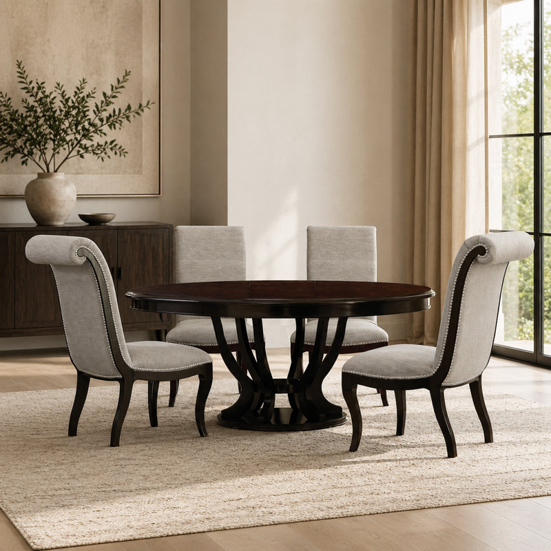 Dows 5-Piece Dining Set for 4— Round Table · 4 Side Chairs, 5 Pieces: Table, 4 Chairs