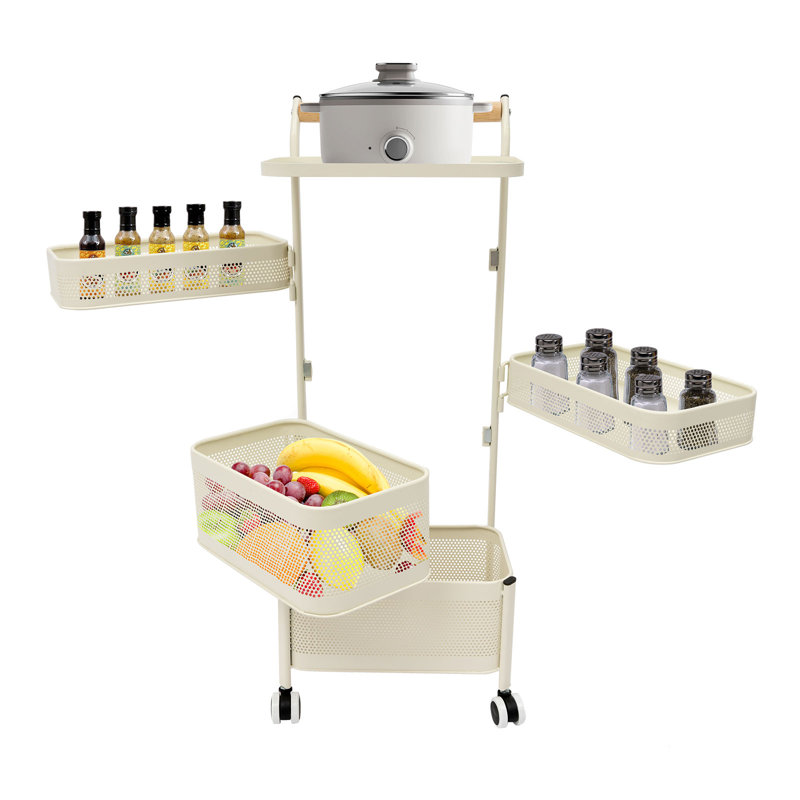Kitchen Rotating Storage Basket Cart, 31.1" H x 11.81" W x 7.84" D