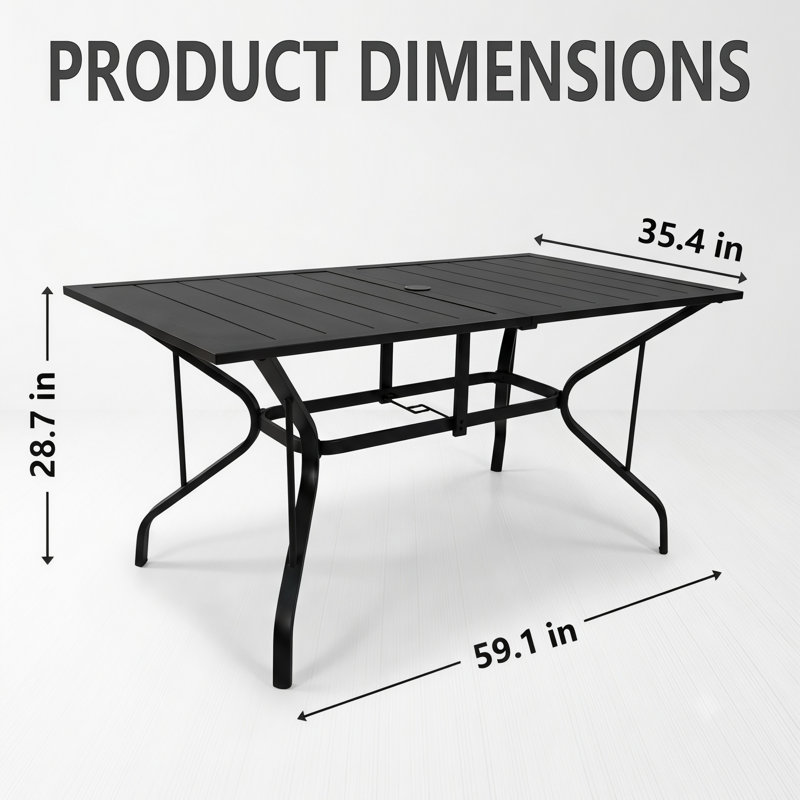  Table de salle à manger d'extérieur 59 po Yardgrace