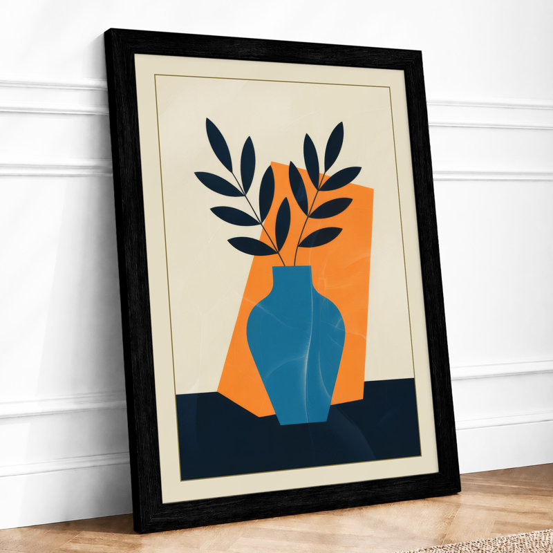 Modernist Vase Geometric 1 Piece Single Picture Frame Wall Art, A3 - 42.0 x 29.7 cm, Black