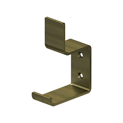 4AD39163F8924504A8A2ABDE89E5C5D1 Heavy Duty, Modern Hook, 2-5/8" Projection in Antique Brass