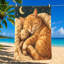 1Pcs Adorable chat endormi serrant une serviette de plage en forme d'ours en peluche