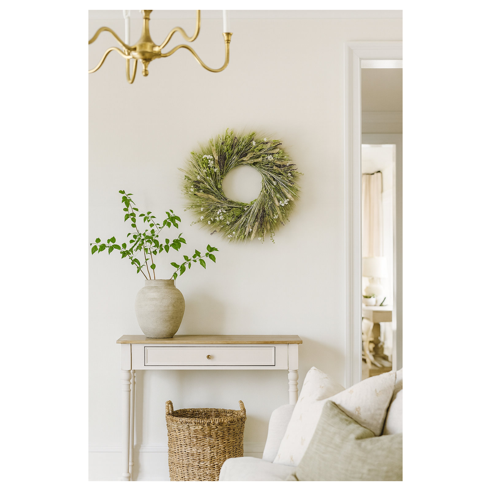 Dried 22" Spring Wildflower Wreath