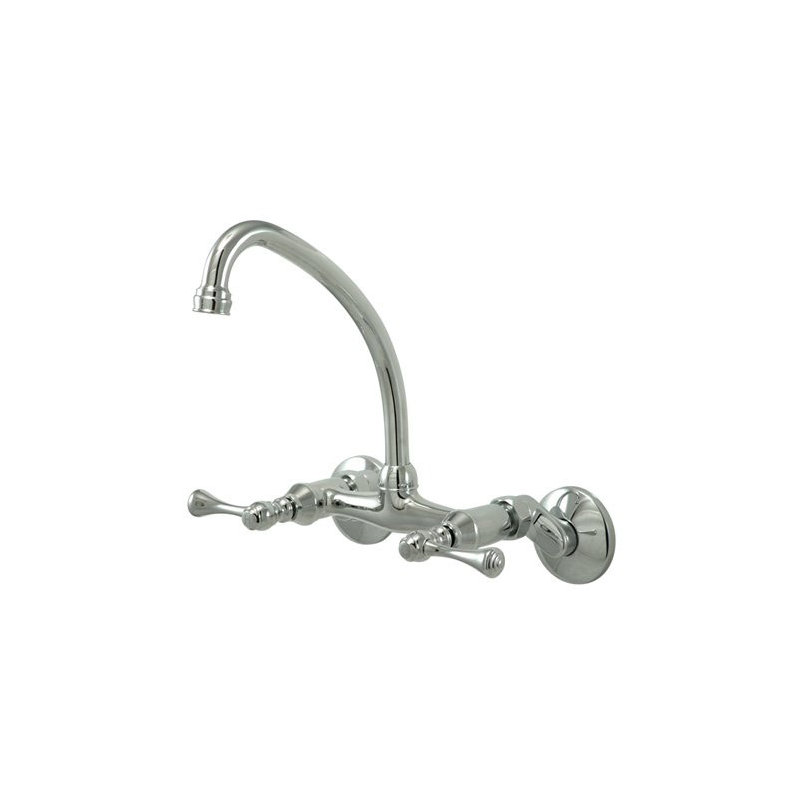 Robinet de cuisine à poignées doubles accents, Chrome poli