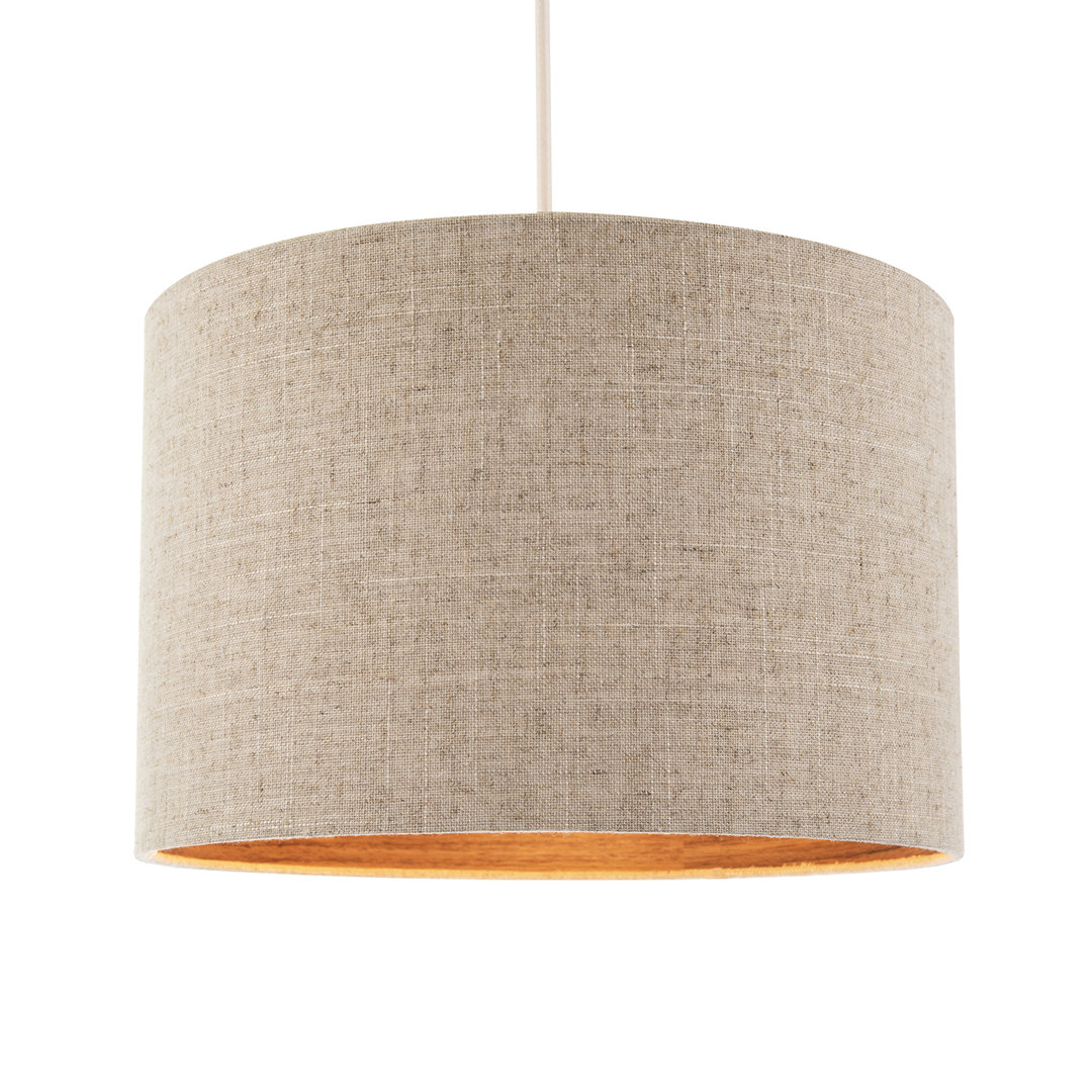 20cm H Linen Drum Lamp Shade ( No Direct Attachment Method ) in Brown