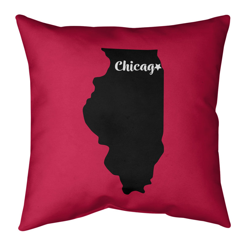 Housse de coussin en coton, Chicago, 20 po x 20 po, Rose / Noir