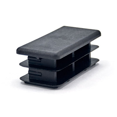 Outwater Plastic Rectangular End Cap For Tubing (8 Pcs.) | 1-1/2"X3" Tube Plug/Chair Glide/Floor Protector/Tube Closure/Tube Hole Plug/Pipe Plug | Fits Multi Gauge Tubing | Black Color | Heavy Duty