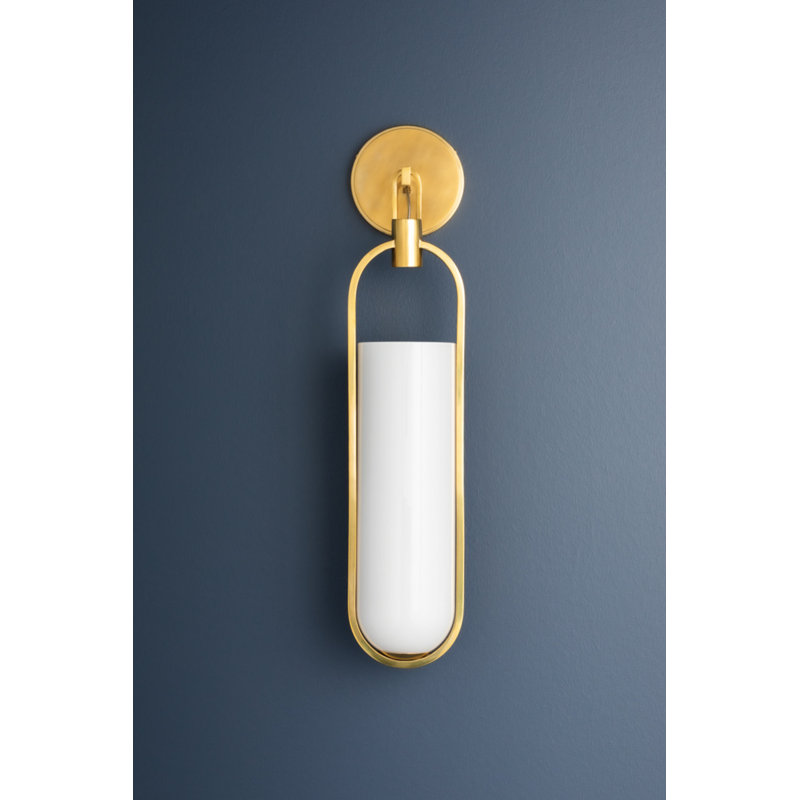 Lorimer 1 Light Wall Sconce, Aged Brass, 15" H x 6.75" W x 6.75" D