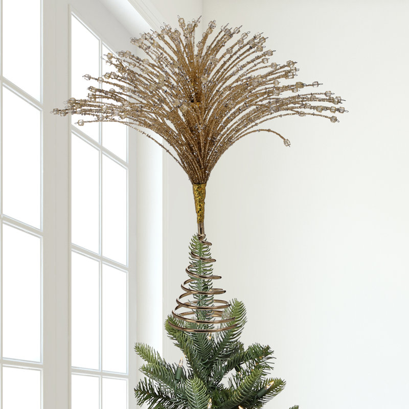 Jarrin 13'' Glass Tree Topper, Champagne Gold