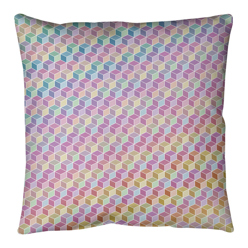 Coussin de sol cube doublé Rainbow, 28 po x 28 po, Pastel foncé