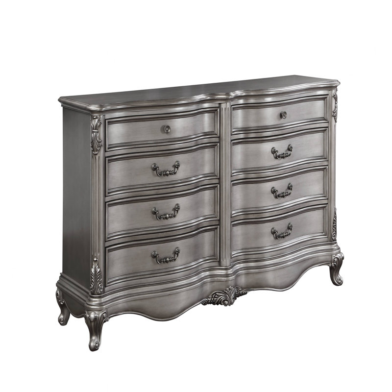 Commode antique à finition platine