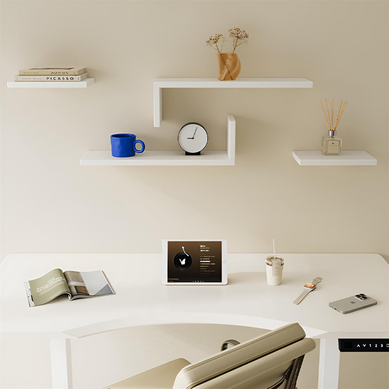 Tablette murale flottante en bois massif, H 5,9 po x l 23,62 po x P 2 po