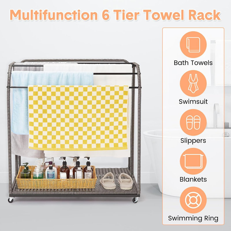 95cm 5 Freestanding Towel Bar