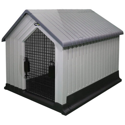  Dog House, Indoor or Outdoor Durable Plastic Waterproof Shelter, Large