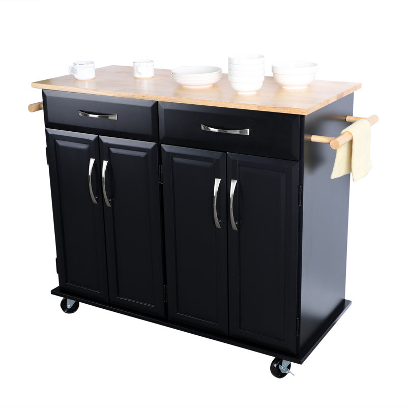 Robbe Solid Wood Top Kitchen Island