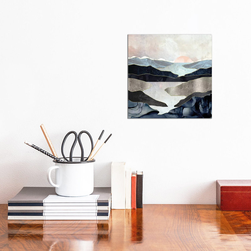 Blue Mountain Lake - Print on Canvas, No Framed, 66.04 cm H x 66.04 cm W x 1.91 cm D