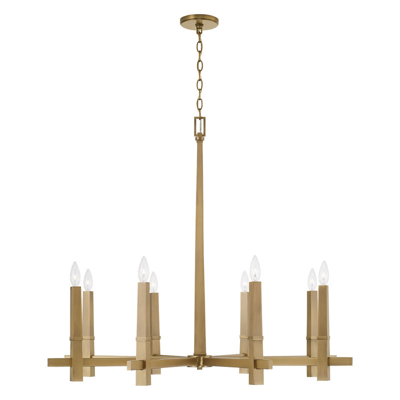 Lustre linéaire moderne de style bougie, H 33,5 po x l 39 po