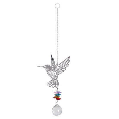Transparent Hummingbird Crystal Pendant For Outdoor Garden Decoration