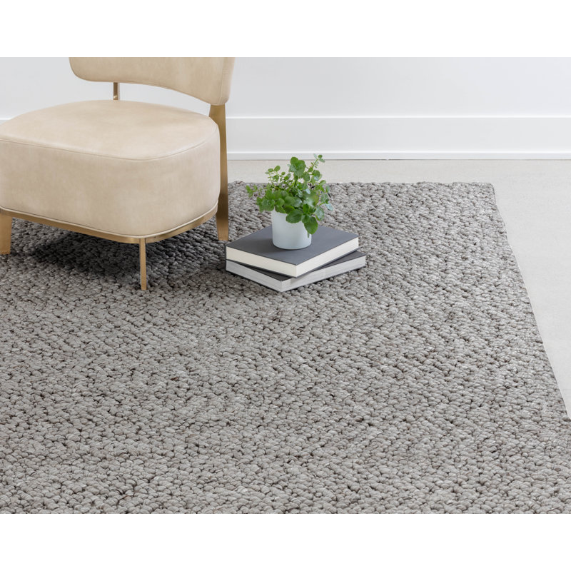 Tapis tissé à la main Inestroza - Argent - 5 po x 8 po, Rectangle de 5 pi x 8 pi