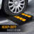 Pyle Car Vehicle Curbside Driveway Ramp - 2PC Heavy Duty Rubber Threshold Bridge Track Curb Ramp, For Loading Dock, Garage, Sidewalk, Truck, Scooter, Bike, Motorcycle, Wheelchair Mobility