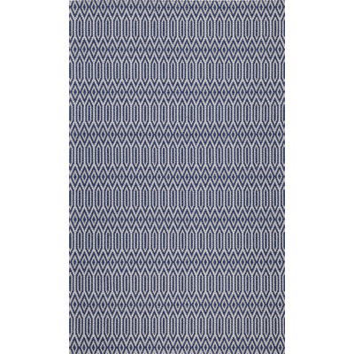 Martha Stewart Cotton Geometric Rug in Blue/Gray