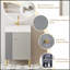 Meuble-lavabo à tablettes ouvertes avec lavabo en céramique et porte à fermeture douce, armoire de rangement pour vestiaire, assemblage requis, idéal pour les salles de bain modernes