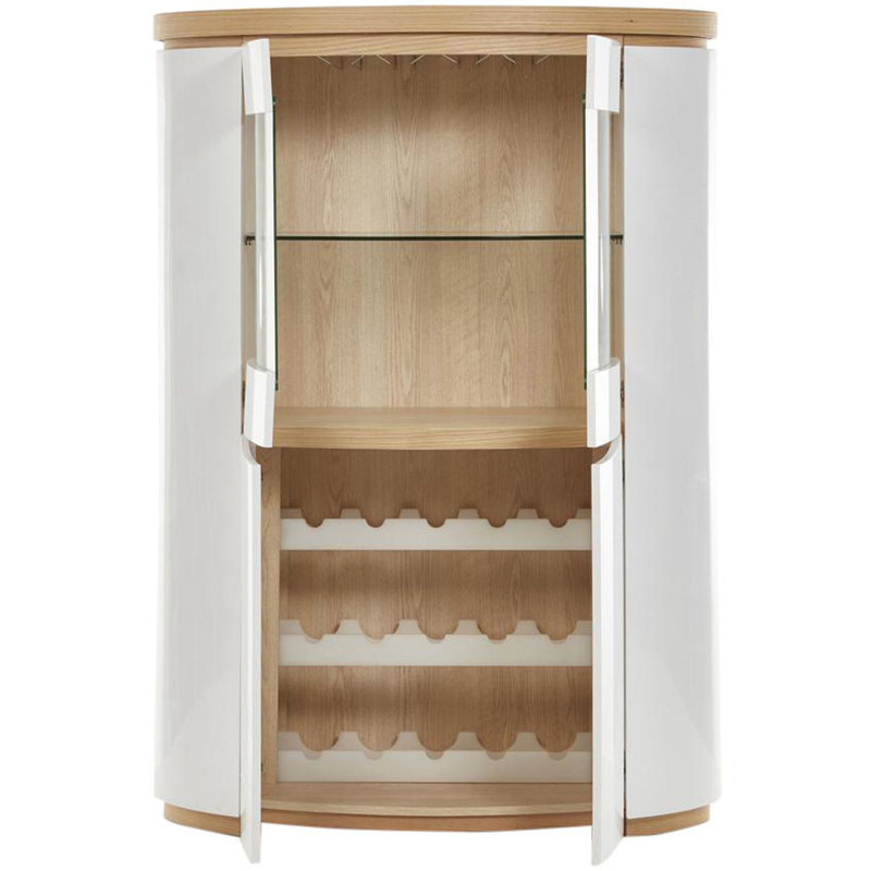 Gregg Display Cabinet, White/Oak 