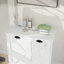 Armoire de trieur de linge à deux compartiments inclinable - blanc