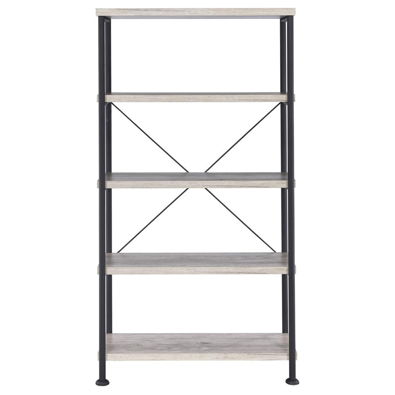 Bibliothèque à 4 tablettes, Gris / Noir
