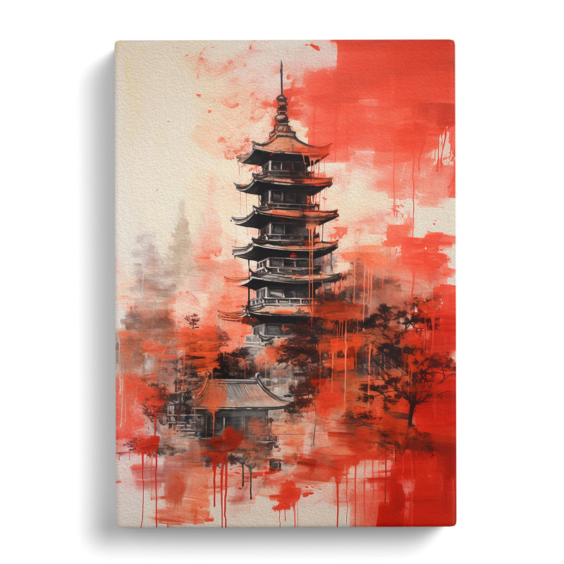 Pagoda Gestural No.2 - Wrapped Canvas, 76cm H x 50cm W x 3cm D