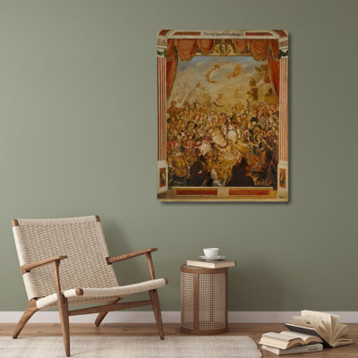 "La première apparition de William Shakespeare sur la scène du Globe Theatre" par George Cruikshank - Art mural sur toile tendue avec châssis