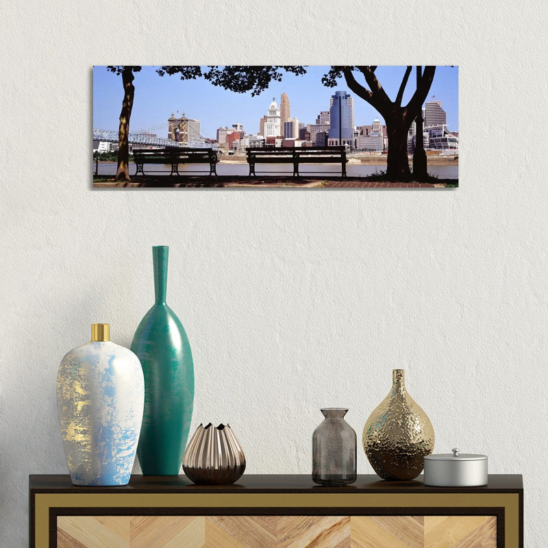 Cincinnati OH - Wrapped Canvas Panoramic Print, 30.48 cm H x 91.44 cm W x 1.91 cm D