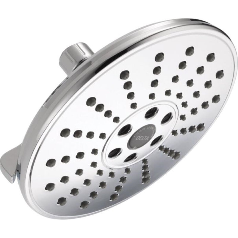 Pomme de douche à pluie réglable avec technologie H2Okinetic, Chrome Lumicoat