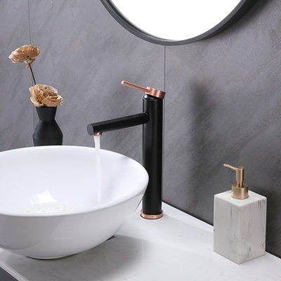 Stainless Steel Vessel Sink Bathroom Faucet with Supply Lines