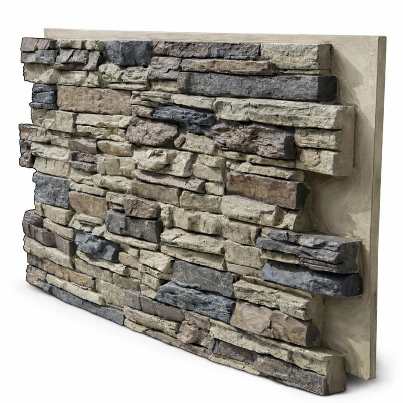Faux Stone Wall Panels, 3D Stacked Stone Cladding, 123.8 x 62.9 cm,Interior & Exterior Feature Wall Panelling