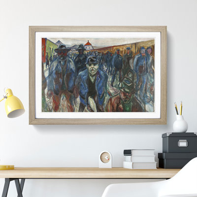 Workers on Their Way Home by Edvard Munch - Picture Frame Painting