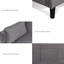 Causeuse 48 po en velours côtelé avec coussins moelleux, pochette de rangement latérale, panneau composite robuste et structure en bois massif, éponge à rebond élevé, assemblage facile, idéal pour le salon, un appartement, un dortoir, un bureau-1521837280