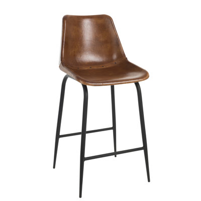 Mccool Upholstered and Faux Leather Bar Stool