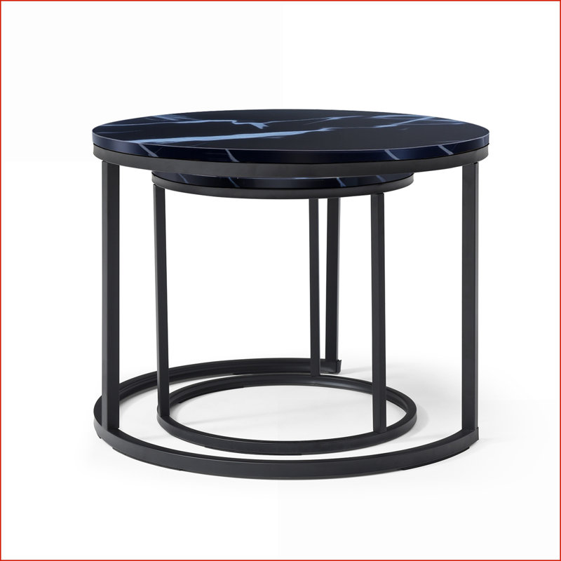 Ensemble de 2 tables basses Black Top