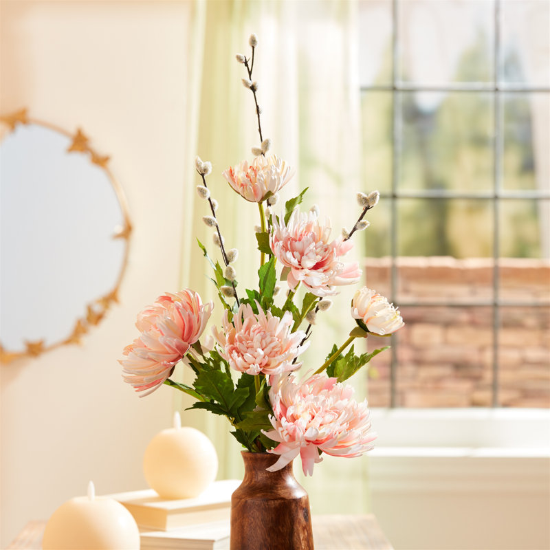 Mum Floral Spray, Light Pink