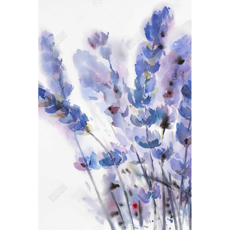 «Watercolor Lavender Flowers» sur toile